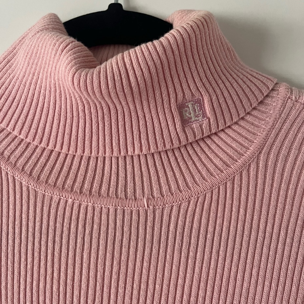 Vintage Ralph Lauren Soft Pink Cowl Neck Sweater